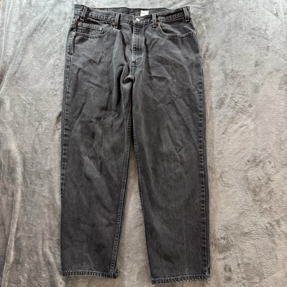 Vintage Levis 550 Mens 36x29 Black Denim Relax Tapered Jeans Red Tab Made In USA